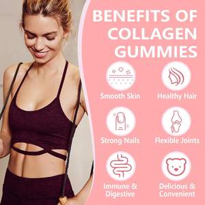 Collagène hydrolysé OEM, peptides de collagène marin, gommes de collagène de type I, II, III, V, X, biotine, acide hyaluronique, vitamines pour la peau, les cheveux et les ongles - Product Image 6