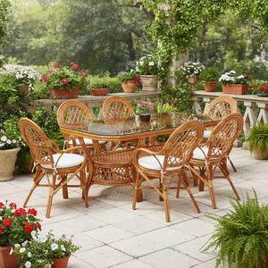 Juego de Comedor de Ratán JAVA para Muebles Comerciales, Diseño Moderno para Hoteles y Restaurantes, Uso en Exteriores con Mesa Larga - Product Image 2
