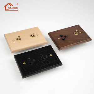 Enchufe de Pared de Madera de Nogal Estándar Estadounidense <span class=keywords><strong>KD5</strong></span>, Interruptor de Palanca de Latón, Estilo Retro, Tomacorriente Eléctrico de 16 A con 2 Puertos USB, 220-250 V - Product Image 4