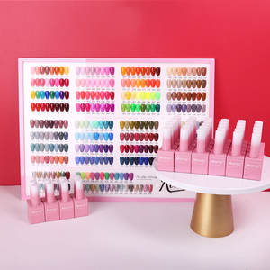 새로운 브랜드 용품 개인 라벨 헤마 프리 UV 젤 소크 오프 15ml 젤 폴란드어 UV 네일 젤 폴란드어 300 색 무지개 색 - Product Image 1