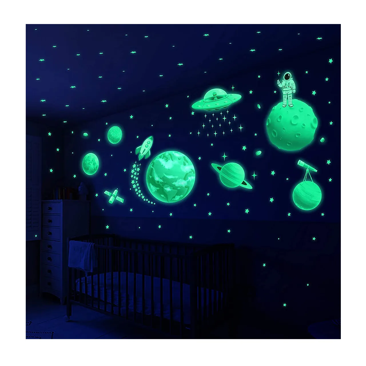 Myway 3D звезды светятся в темноте виниловые наклейки на стену для детской комнаты украшения настенные наклейки Современный 3D для потолка