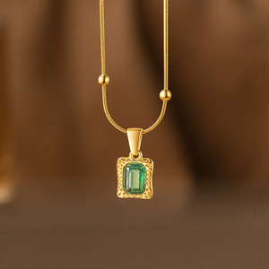 Kalung Batu Permata Wanita DAIHE <span class=keywords><strong>2026</strong></span> Anti Air Rantai Ular Baja Tahan Karat 316l Lapis Emas 18k Pvd - Product Image 6