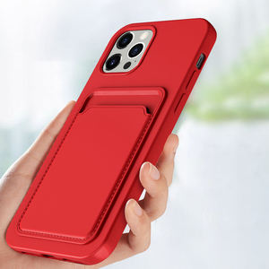Para <span class=keywords><strong>iPhone</strong></span> 16 funda de silicona funda de teléfono de tarjeta de crédito con funda de soporte de tarjeta integrada para <span class=keywords><strong>iPhone</strong></span> 14 Pro Max 15 16 17 para almacenar tarjetas - Product Image 3
