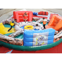Jeu d'arène de sport gonflable pour enfants et adultes Bungee Run Jeu d'hippopotame affamé