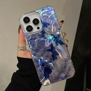 เคสโทรศัพท์ iPhone 17 AIR ลายคลื่นน้ำผีเสื้อว่ายน้ำสุดหรู พร้อมรูระบายอากาศขนาดใหญ่ ป้องกันการกระแทก - Product Image 1