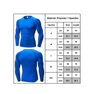<b>Mens</b> Fitness Compression <b>Base</b> <b>Layer</b> Top Long Sleeve Quick Dry Spandex/Polyester Tights for Running Gym Workout - Product Image 4