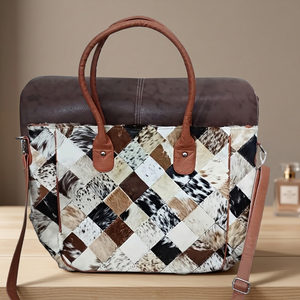 Nouvel Arrivage Sac Bandoulière Western en Cuir de Vachette avec Patchs en Fourrure, Style Bohème Tendance, Imprimé Animal, Fermeture Éclair Unique, Usage Quotidien, Vente en Gros - Product Image 3