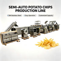 Klein-schaal machine voor het maken van zoete aardappelchips, semi-automatische productielijn voor het snijden en frituren van frieten