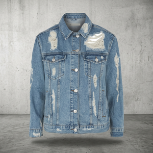 Blouson en jean décontracté pour homme de haute qualité, uni, délavé, respirant, séchage rapide, tricoté, grandes tailles, hiver, vente en gros - Product Image 3