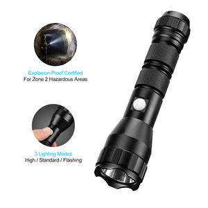 Lampe torche tactique industrielle antidéflagrante certifiée CNEX T4 WOSEN pour travaux pétroliers et gaziers, lampe de travail rechargeable à LED - Product Image 1