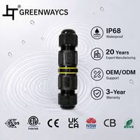 Connecteur de câble M20 IP68, connecteur de câble d'alimentation circulaire, câble électrique IP68, connecteurs étanches à 2 et 3 broches pour l'éclairage extérieur