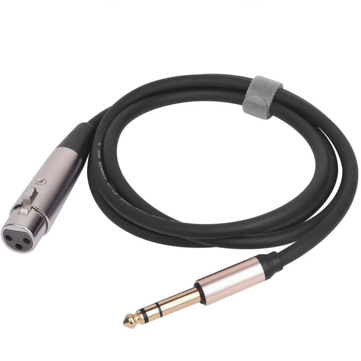 XLR 3 Pin Microphone Cable to Jack 6.5mm Mic Lead Aux Cord TRS 6.35 mm/6.5 mm Male to XLR Male Cord for Amplifier