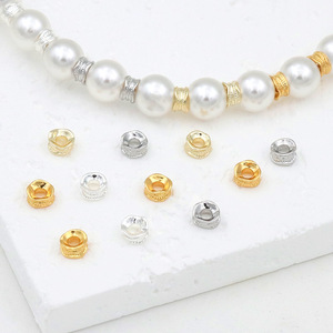 18k Gold Plated Copper Round Spacer <b>Beads</b> For Bracelet Making DIY Jewelry Accessories C21A - Product Image 2
