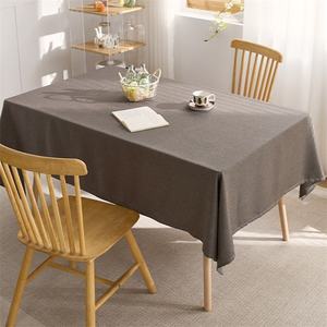 Wholesale Custom Rectangle Flaxy Faux Linen Linen-Like Textured Tablecloth Waterproof Party Tablecloths for Living Room and Home - Product Image 1