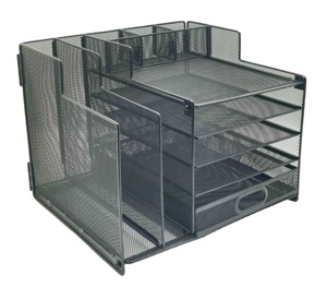 Metal Mesh 4-Tier Paper Letter Tray Desk Storage and Accessories Office Desktop Organizer File Trays - Product Image 3