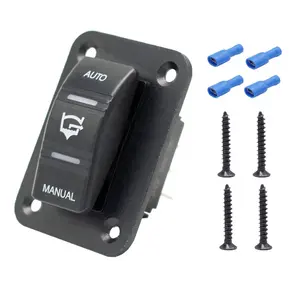 Bomba de sentina automotriz de 3 vías, 12V, 24V, resistente al agua, interruptor basculante SPDT de 4 pines con luz LED de montaje en Panel automático/apagado/Manual para coche