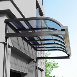 Abri de pluie incurvé auvent d'entrée extérieure auvent de porte en verre de toit de fenêtre - Product Image 3