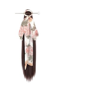 Peluca Trenzada Estilo Hada con Cintas de Malla, Cola de Caballo con Clip, Accesorio de Cabello con Trenza Larga Realista - Product Image 2