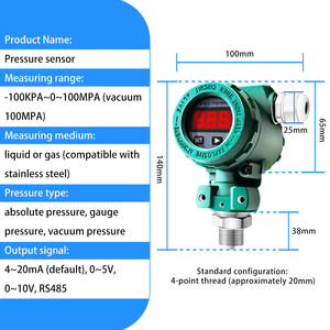 औद्योगिक उच्च गुणवत्ता वाले एलसीडी डिस्प्ले स्टेनलेस स्टील ip65 दबाव ट्रांसमीटर-100mpa ~ 100mpa ~ 100mpa रेंज 4-20ma आउटपुट - Product Image 2