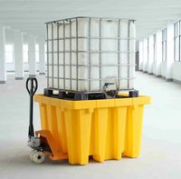 100% Virgin LLDPE Industrial IBC Tanques Paletas de plástico de una cara con estilo europeo Tipo de entrada de 4 vías
