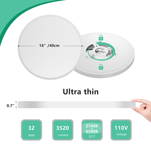 Disponibile negli USA, Spedizione Gratuita, Consegna Rapida, Confezione da 4, Plafoniera LED da 16 Pollici, 5 Temperature di Colore Selezionabili, 32W 3520LM, Sottile e Compatta - Product Image 5