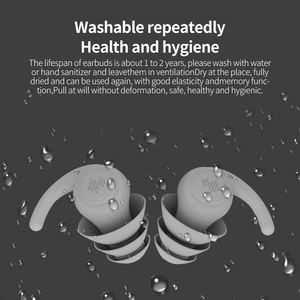 حماية السمع رمادي فاتح قابلة لإعادة الاستخدام الحد من الضوضاء سدادات عازلة للصوت للنوم - Product Image 4