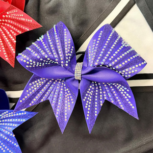 Kits de nœuds personnalisés pour cheerleading : motifs baseball/étoiles, options DIY disponibles en violet, rose et vert - Product Image 1