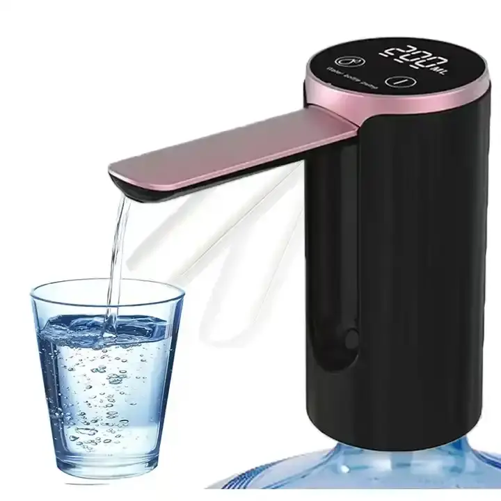 أداة منزلية قابلة للطي موزع أوتوماتيكي لزجاجات مياه الشرب بشاشة رقمية مضخة زجاجات مياه كهربائية