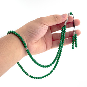 Muslim Green 6mm Tasbeeh Tasbih 99pcs Arab Islamic Prayer Beads Spherical Religious Style <strong>Ball</strong> <strong>Bracelet</strong> Rosary Tesbih - Product Image 3