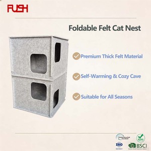 Soft Modern Felt <strong>Cat</strong> Cave House Round <strong>Egg</strong> <strong>Shape</strong> Pet <strong>Bed</strong> with Tunnel Multi-Style Indoor <strong>Cat</strong> <strong>Bed</strong> for Comfort Play - Product Image 1