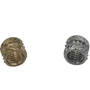 Non-Standard Twill Inch American Screw Nut Embedded Knurled Hot Melt Injection Copper M4 Brass Nuts for Lathe Processing