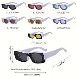 Gafas de Sol Rectangulares Extra Grandes Retro Personalizadas al por Mayor para Hombre y Mujer, Gafas de Sol Cuadradas con Montura Grande en Color Caramelo - Product Image 6
