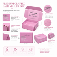 Boîtes d'expédition en carton ondulé rose argenté personnalisées pour emballages de cosmétiques, de rouges à lèvres, avec logo