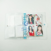 Funda de PVC transparente para tarjeta, carpeta de carpeta transparente de bolsillo, mini A5, A6, A7, 6 anillas