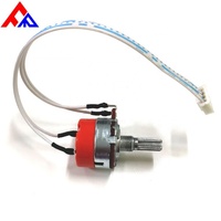 Fanrui B100K B500K 10K 20% Dimming Potentiometer with Rotary 24mm RK24 Series DPST Metals & Plastics