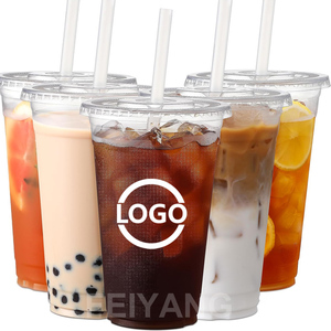 Hot Sale 500Ml 700Ml Pp Pet Cold Disposable Cups Sealable Plastic Cups For Soda Bubble Tea With Dome Cover