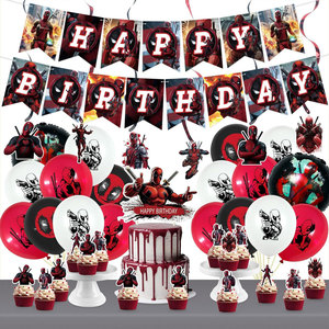 Nueva llegada dibujos animados superhéroe bandera foto de fondo tela fiesta de cumpleaños tema decoración globo <span class=keywords><strong>muerto</strong></span> conjunto de piscina - Product Image 5