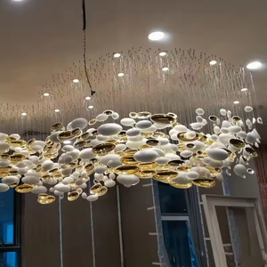 Luminaires modernes en verre Hotels Villas Salons Led Lustres de luxe personnalisés en forme d'œuf - Product Image 4