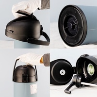 NUEVO Termo de Vidrio de 1l 1.9L con Bomba para Té Caliente 24 Horas, Termo de Café con Asa Portátil de WUJO