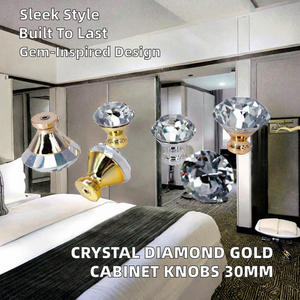 30mm Çinko Alaşımlı Dayanıklı Modern Dolap Kulpları ve Düğmeleri - Gardırop Kapıları Çekmeceleri için - Otel Kullanımı Elmas Şekli - Product Image 2