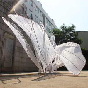 Trắng Hoa Cánh Lông Đám Cưới Trang Trí Sân Khấu Đám Cưới Kim Loại Backdrop Cho Bán - Product Image 6