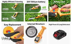 <span class=keywords><strong>Taille</strong></span>-haie sans fil à batterie, double lame, longueur de coupe 30 cm, débroussailleuse, coupe-herbe, <span class=keywords><strong>mini</strong></span>-tondeuse de jardin - Product Image 6