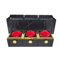Boîte à bijoux Fleur Éternelle - Cadeau Saint-Valentin - Boîte de rangement pour collier et bague en forme de rose