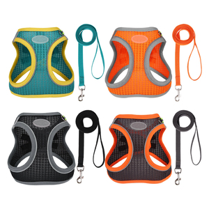 調節可能な反射ナイロン犬用ハーネスファッションボタン付きソフト通気性ペットアクセサリーチワワパグ小型子犬XLサイズ - Product Image 4