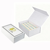 Boîte d'emballage de mahjong vide en carton rigide haut de gamme, luxueuse, rose, verte, bleue, avec tuiles de mahjong magnétiques vides, boîtes cadeaux