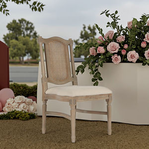 Sillas de Comedor <span class=keywords><strong>Luis</strong></span> de Madera de Roble con Respaldo de Ratán, Apilables, Estilo Rústico Francés, para Bodas, Eventos y Banquetes de Hotel, en Oferta - Product Image 3