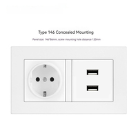 Prise murale double pôle PC intelligente standard européenne 3 voies/4 voies OEM ODM 10A/16A 220V, interrupteurs de prise électrique universels