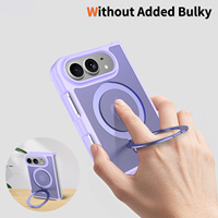 Coque Duo Magnétique Populaire pour iPhone, Violet Clair, avec Recharge Sans Fil, Personnalisée, Antichoc, Souple, avec Anneau Support et Béquille