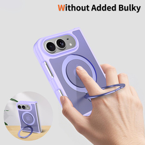 Coque de téléphone <span class=keywords><strong>portable</strong></span> magnétique sans fil populaire, violet clair, antichoc, personnalisée, avec support anneau et support de raquette pour <span class=keywords><strong>iPhone</strong></span> 18 Ultra Fold - Product Image 6
