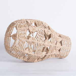 Rattan Pendant Lamp E27 Round <b>Led</b> <b>Light</b> <b>For</b> Bedroom Living <b>Room</b> Decorative Lighting - Product Image 2